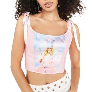 Pink Graphic Crop Top
